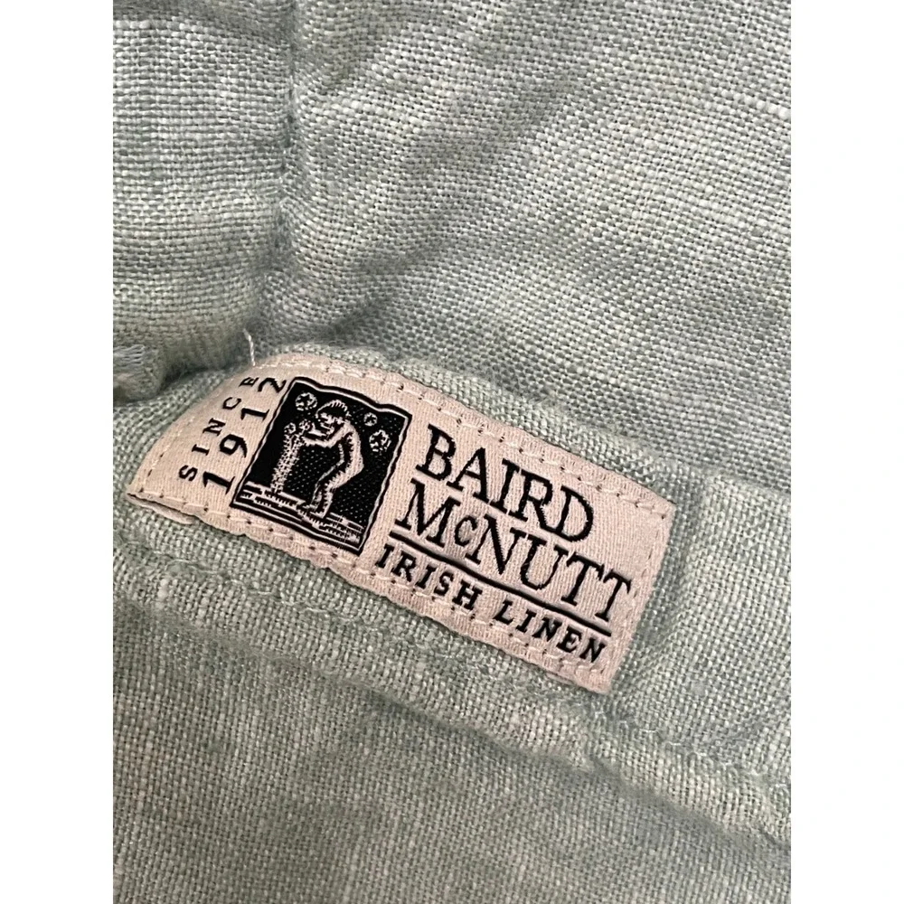 J. Crew Baird McNutt Irish Linen Short Sleeve Button Down Shirt M Green Slim Fit